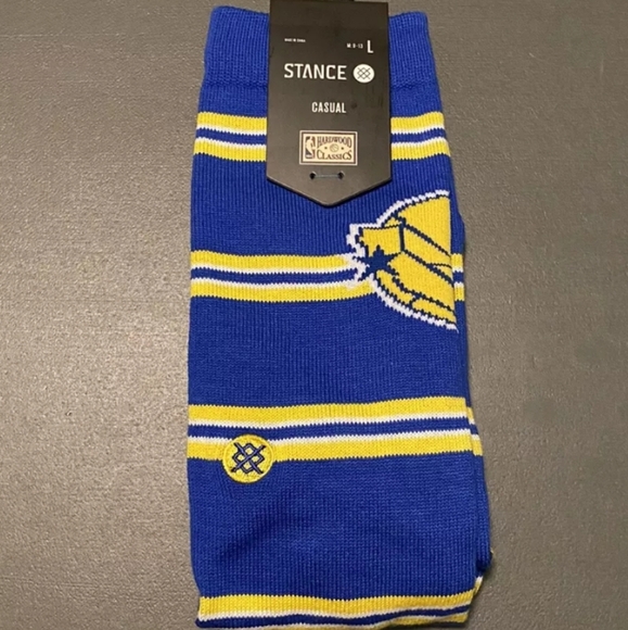 NWT Men's Golden State Warriors Hardwood Classics Stance Crew Socks - Picture 3 of 10